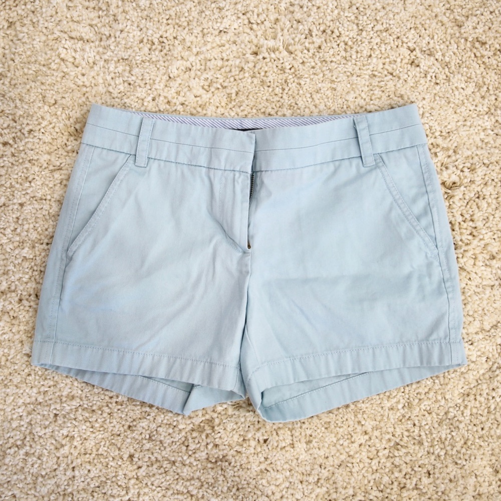 J Crew Light Blue Chino Shorts Size 2